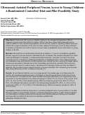 Cover page: Ultrasound-Assisted Peripheral Venous Access in Young Children: A Randomized Controlled Trial and Pilot Feasibility Study