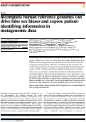 Cover page: Incomplete human reference genomes can drive false sex biases and expose patient-identifying information in metagenomic data