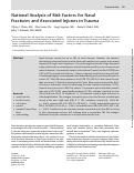 Cover page: National Analysis of Risk Factors for Nasal Fractures and Associated Injuries in Trauma