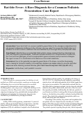 Cover page: Rat-bite Fever–A Rare Diagnosis for a Common Pediatric Presentation: Case Report