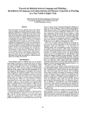 Cover page: Towards the Relation between Language and Thinking - the Influence of Language on Problem-Solving and Memory Capacities in Working on a Non-Verbal Complex Task