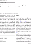 Cover page: Density derived estimates of standing crop and net primary production in the giant kelp Macrocystis pyrifera