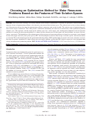 Cover page: Choosing an Optimization Method for Water Resources Problems Based on the Features of Their Solution Spaces