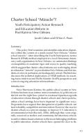 Cover page: Charter School “Miracle”? Youth Participatory Action Research and Education Reform in Post-Katrina New Orleans