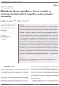 Cover page: Bidirectional stream–groundwater flow in response to ephemeral and intermittent streamflow and groundwater seasonality