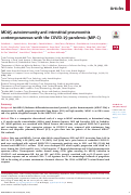 Cover page: MDA5-autoimmunity and interstitial pneumonitis contemporaneous with the COVID-19 pandemic (MIP-C)