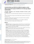 Cover page: Long term follow up of BRCA1 and BRCA2 mutation carriers with unsuspected neoplasia identified at risk reducing salpingo-oophorectomy.