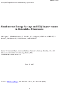 Cover page: Simultaneous Energy Savings and IEQ Improvements in Relocatable Classrooms