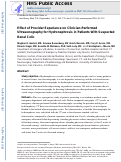 Cover page: Effect of Provider Experience on Clinician-Performed Ultrasonography for Hydronephrosis in Patients With Suspected Renal Colic