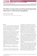 Cover page: The effects of early positive parenting and developmental delay status on child emotion dysregulation