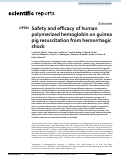 Cover page: Safety and efficacy of human polymerized hemoglobin on guinea pig resuscitation from hemorrhagic shock