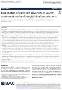 Cover page: Epigenetics of early-life adversity in youth: cross-sectional and longitudinal associations