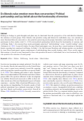 Cover page: Do liberals value emotion more than conservatives? Political partisanship and Lay beliefs about the functionality of emotion