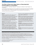 Cover page: The Effect of Obstructive Sleep Apnea on Sleep-dependent Emotional Memory Consolidation.