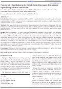 Cover page: Non-Invasive Ventilation in the Elderly in the Emergency Department: Epidemiological Data and Results