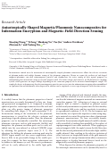 Cover page: Anisotropically Shaped Magnetic/Plasmonic Nanocomposites for Information Encryption and Magnetic-Field-Direction Sensing