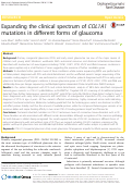 Cover page: Expanding the clinical spectrum of COL1A1 mutations in different forms of glaucoma