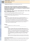 Cover page: Relationship of Age to Impulsivity and Decision Making: A Baseline Secondary Analysis of a Behavioral Treatment Study in Stimulant Use Disorders