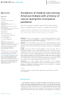 Cover page: Avoidance of medical care among American Indians with a history of cancer during the coronavirus pandemic