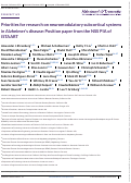 Cover page: Priorities for research on neuromodulatory subcortical systems in Alzheimer's disease: Position paper from the NSS PIA of ISTAART