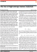 Cover page: The rise of high-entropy battery materials.