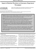 Cover page: Impact of Resident Physicians on Emergency Department Throughput