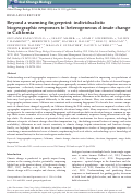 Cover page: Beyond a warming fingerprint: individualistic biogeographic responses to heterogeneous climate change in California