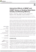 Cover page: Interaction Effects of BDNF and COMT Genes on Resting-State Brain Activity and Working Memory