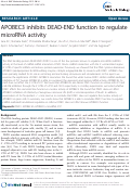 Cover page: APOBEC3 inhibits DEAD-END function to regulate microRNA activity