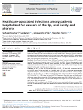 Cover page: Healthcare-associated infections among patients hospitalized for cancers of the lip, oral cavity and pharynx