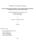 Cover page: Effects of impoverished early language on American Sign Language development: Longitudinal, processing, and anatomical outcomes