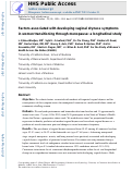 Cover page: Factors associated with developing vaginal dryness symptoms in women transitioning through menopause