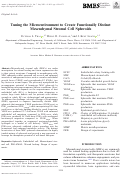 Cover page: Tuning the Microenvironment to Create Functionally Distinct Mesenchymal Stromal Cell Spheroids