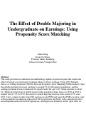 Cover page of The Effect of Double Majoring in Undergraduate on Earnings: Using Propensity Score Matching