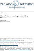 Cover page: Chaucer's Literary Soundscapes in the College Classroom