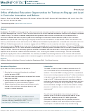 Cover page: Office of Medical Education: Opportunities for Trainees to Engage and Lead in Curricular Innovation and Reform