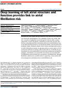 Cover page: Deep learning of left atrial structure and function provides link to atrial fibrillation risk.