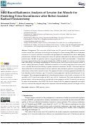 Cover page: MRI-Based Radiomics Analysis of Levator Ani Muscle for Predicting Urine Incontinence after Robot-Assisted Radical Prostatectomy.