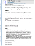 Cover page: Air pollution and metabolic disorders: Dynamic versus static measures of exposure among Hispanics/Latinos and non-Hispanics.