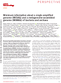 Cover page: Correction: Corrigendum: Minimum information about a single amplified genome (MISAG) and a metagenome-assembled genome (MIMAG) of bacteria and archaea