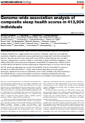 Cover page: Genome-wide association analysis of composite sleep health scores in 413,904 individuals