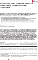 Cover page: Cofactor‐induced reversible folding of Flavodoxin‐4 from Lactobacillus acidophilus