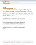 Cover page: A van der Waals antiferromagnetic topological insulator with weak interlayer magnetic coupling