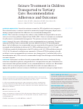 Cover page: Seizure Treatment in Children Transported to Tertiary Care: Recommendation Adherence and Outcomes