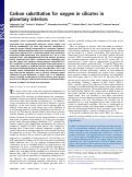 Cover page: Carbon substitution for oxygen in silicates in planetary interiors