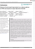 Cover page: Absence of early mood improvement as a robust predictor of rTMS nonresponse in major depressive disorder