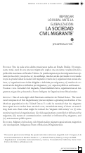 Cover page: Repensar lo rural ante la globalización: La sociedad civil migrante