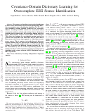 Cover page: Covariance-domain Dictionary Learning for Overcomplete EEG Source Identification