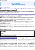 Cover page: Diagnostic performance of screening tools for the detection of obstructive sleep apnea in people living with HIV.