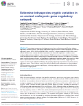 Cover page: Extensive intraspecies cryptic variation in an ancient embryonic gene regulatory network.